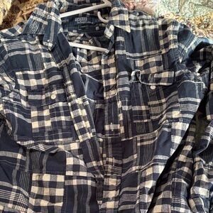 Ralph Lauren Blue and White Checkered Shirt